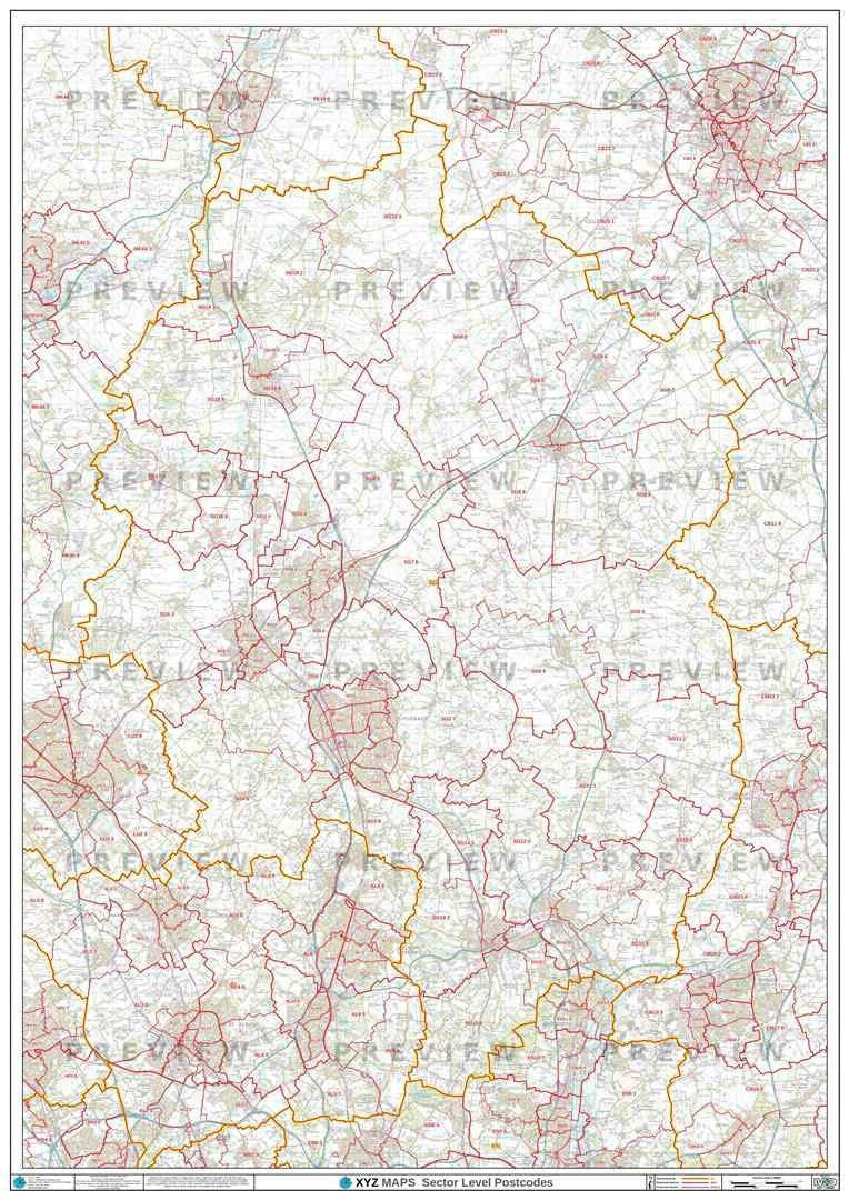 SG Postcode Map for the Stevenage Postcode Area GIF or PDF Download ...