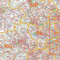 Reading Area of the South East Postcode District Map