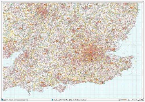 South East England Postcode District Map Sheet