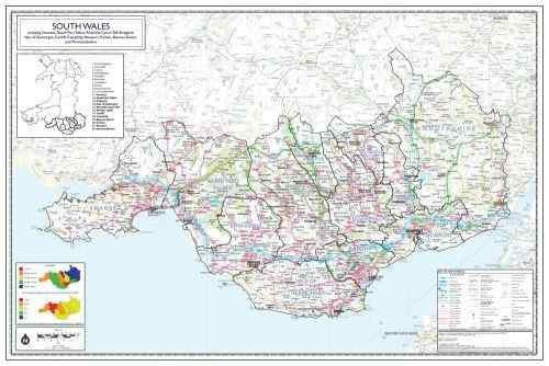 Map of South Wales Counties