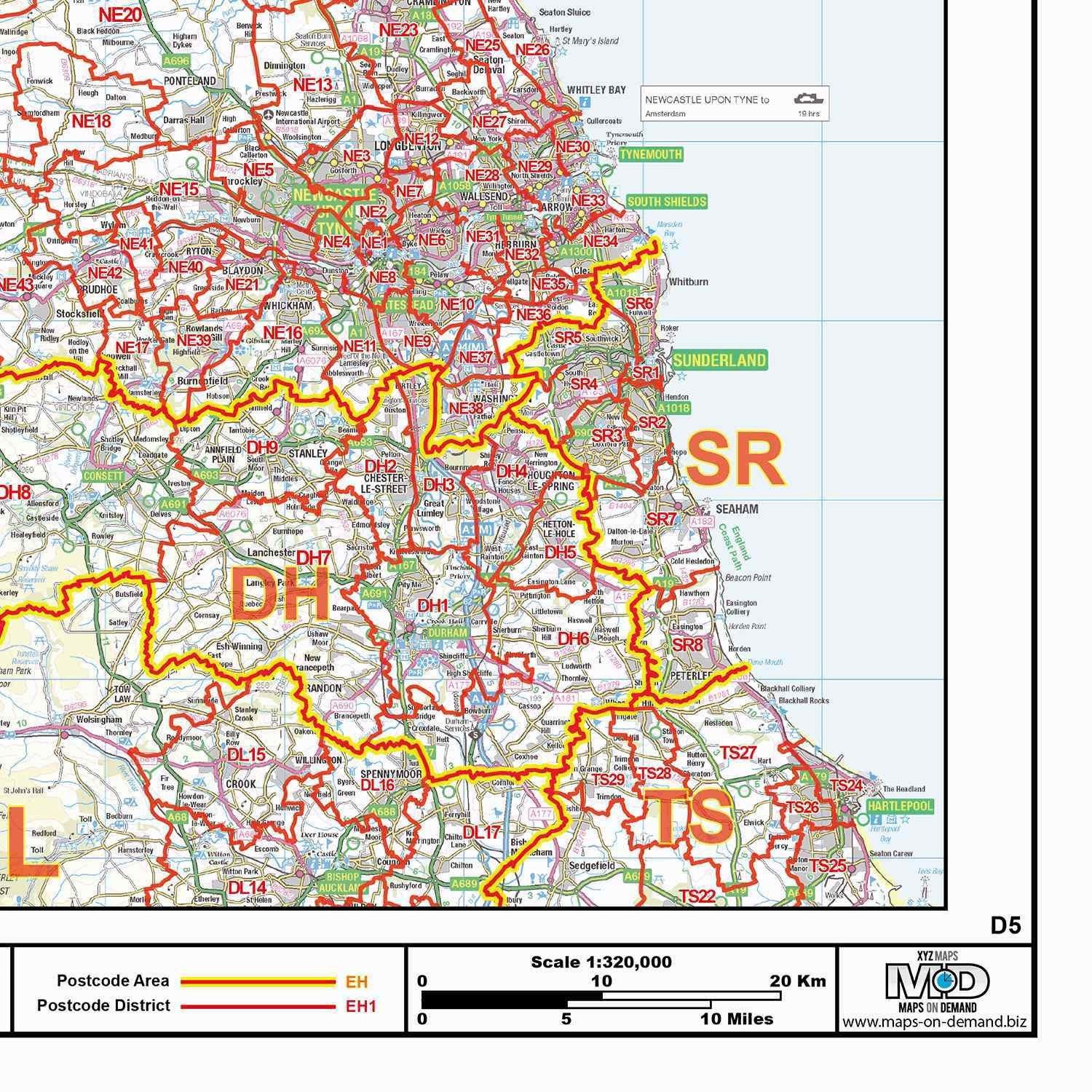 South Scotland Postcode District Map GIF or PDF Download (D5) – Map Logic