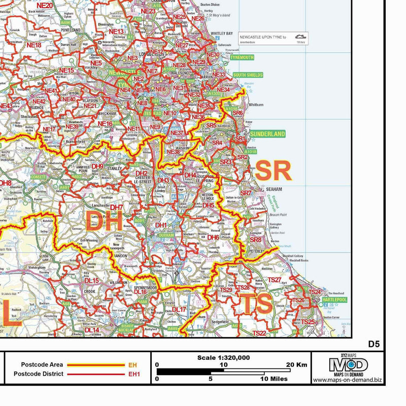 South Scotland Postcode District Map (D5) – Map Logic