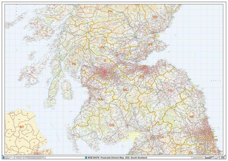 South Scotland Postcode District Map Sheet
