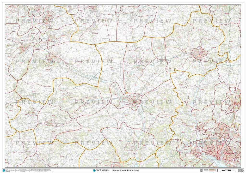 Sp6 Postcode SP Postcode Map for the Salisbury Postcode Area GIF or PDF Download ...