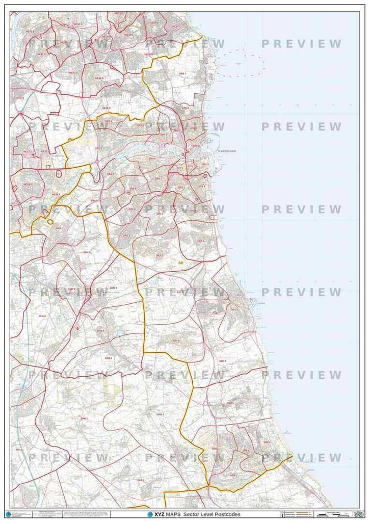SR Postcode Map for the Sunderland Postcode Area GIF or PDF Download ...