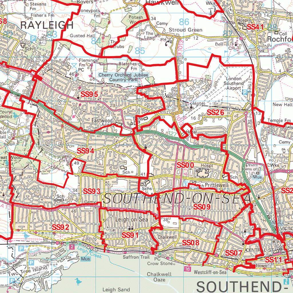Southend-On-Sea Postcode Map (SS) – Map Logic