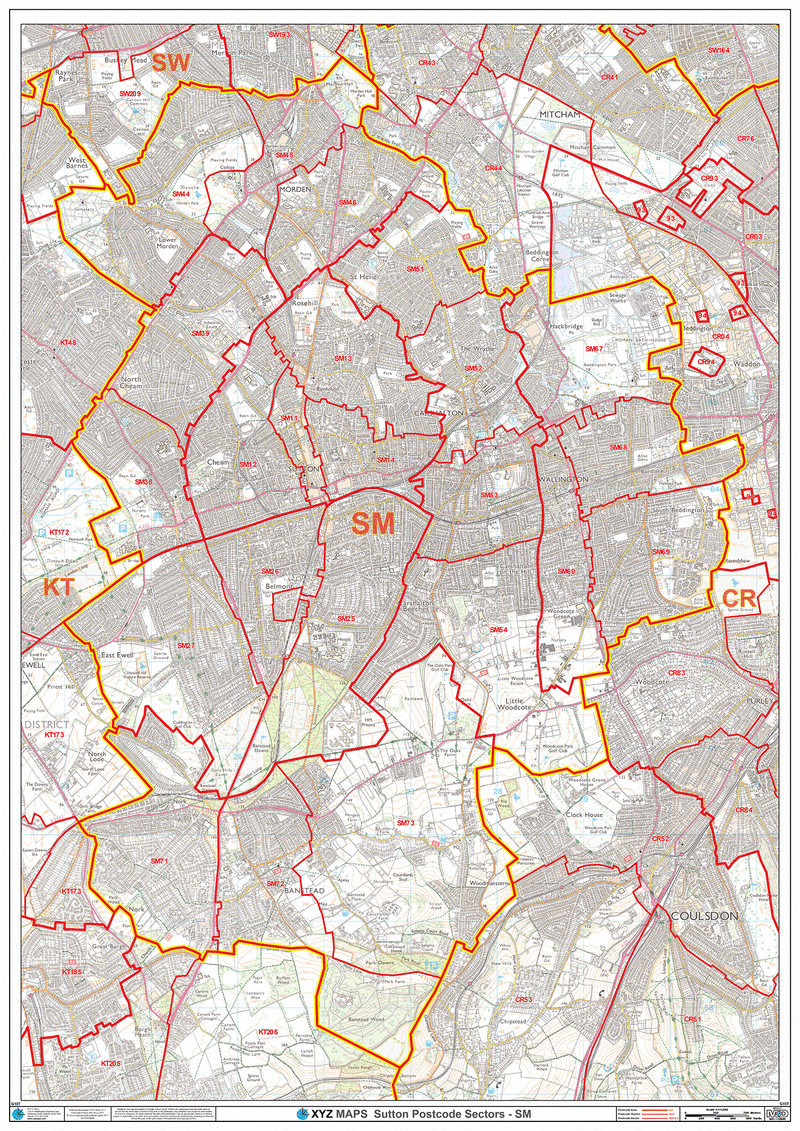 Sutton Postcode Map