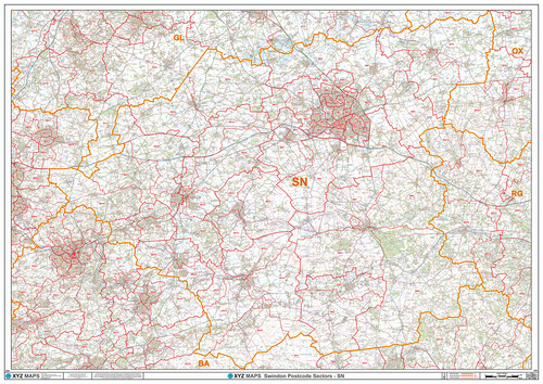 S32 Postcode Map Postcode Wall Maps for the UK – Map Logic