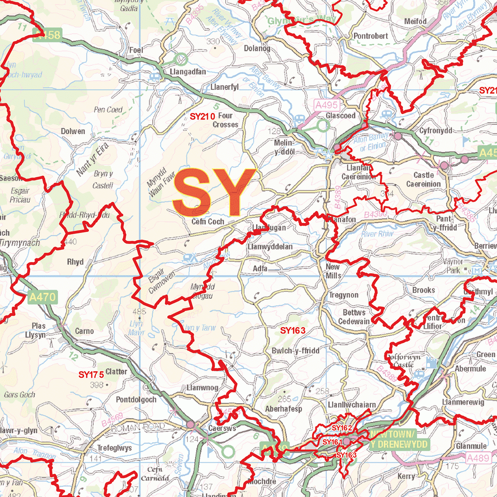 Shrewsbury Postcode Map (SY) – Map Logic