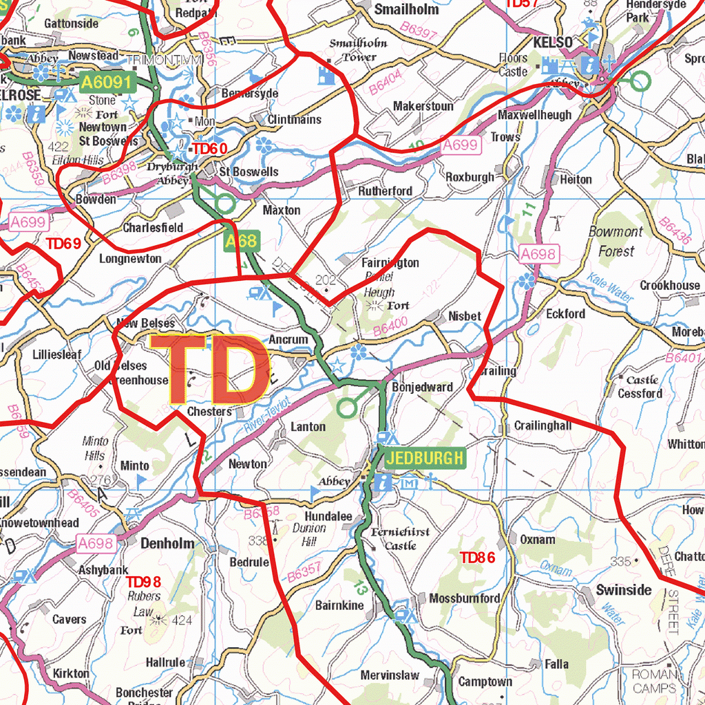 Td6 Postcode Galashiels Postcode Map (TD) – Map Logic