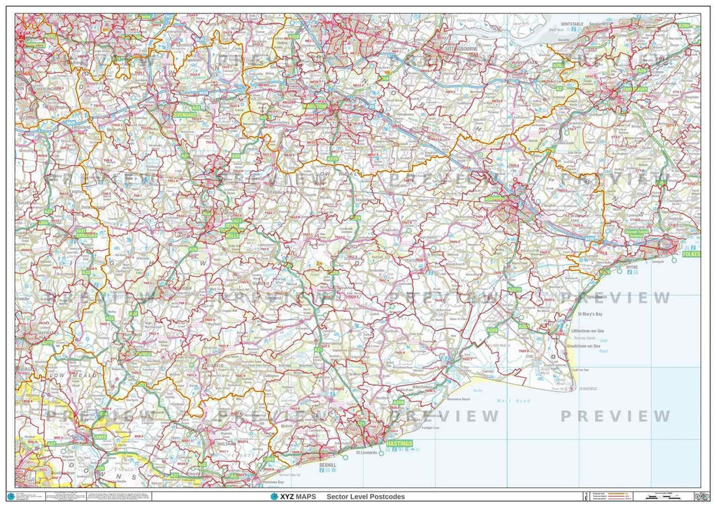 Tn17 Postcode TN Postcode Map for the Tonbridge Postcode Area GIF or PDF Download ...