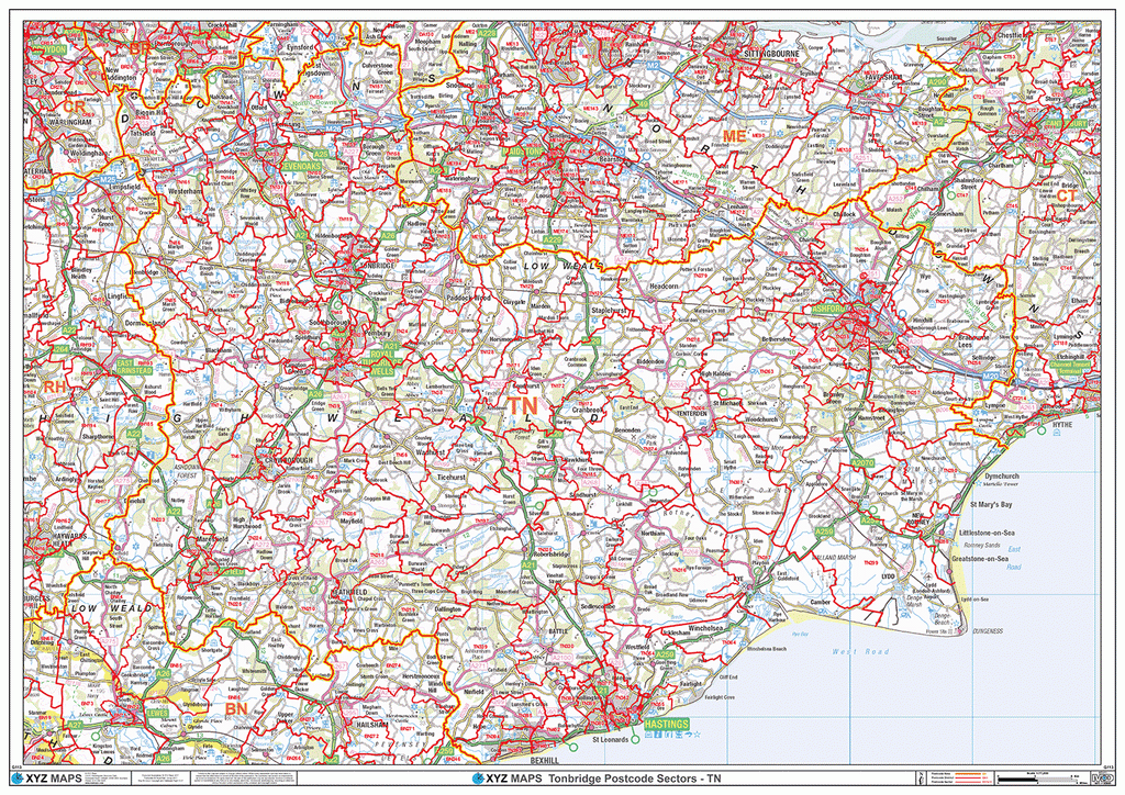 Tn Postcaode Map Tonbridge Postcode Map (TN) – Map Logic