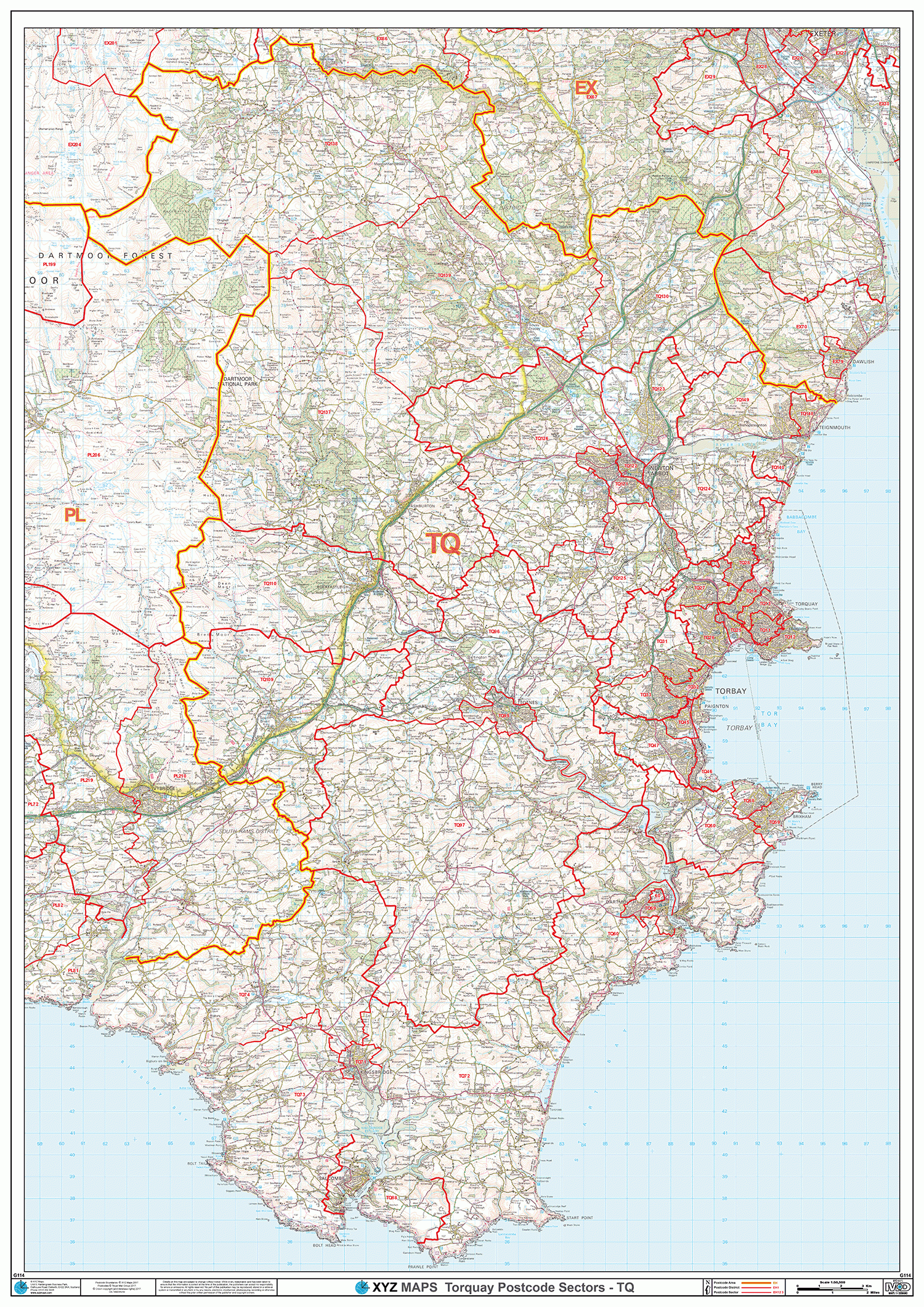 Torquay Postcode Map (TQ) – Map Logic