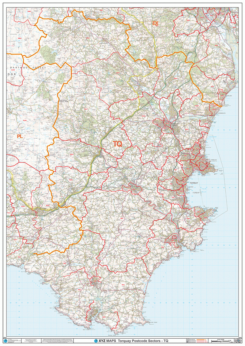 Torquay Postcode Map (TQ) – Map Logic