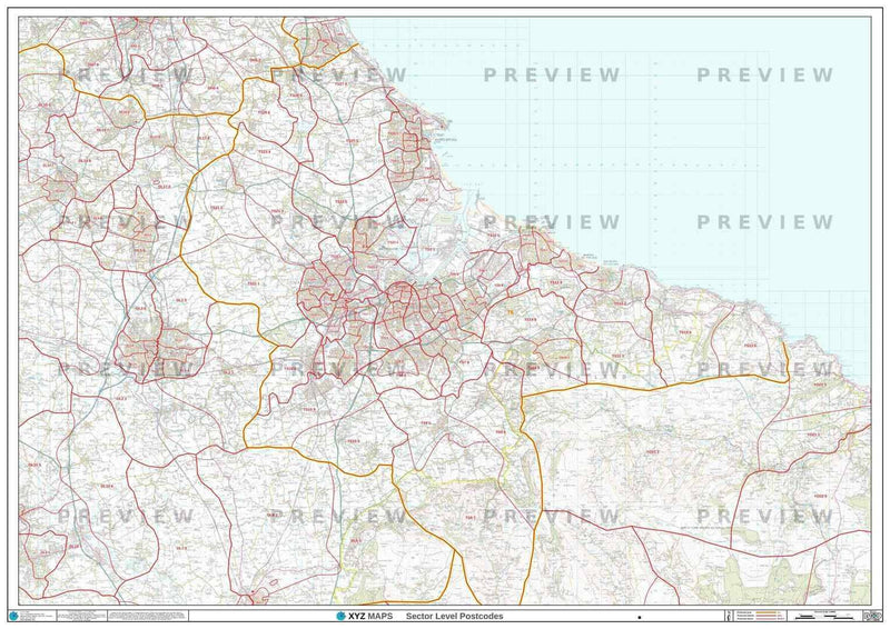 TS Postcode Map for the Teesside Postcode Area GIF or PDF Download ...