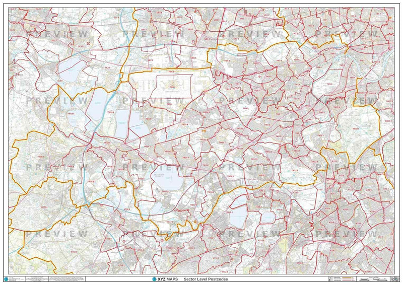 TW Postcode Map PDF or GIF Download