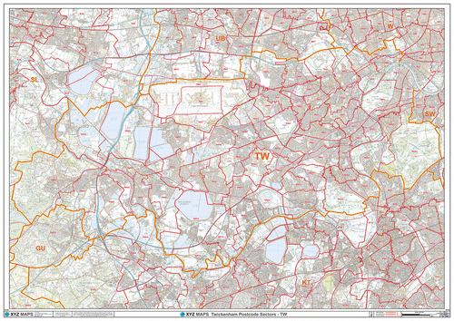 Twickenham Postcode Maps for the TW Postcode Area | Map Logic