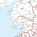 Cumbria Area of the UK Postcode Area Map