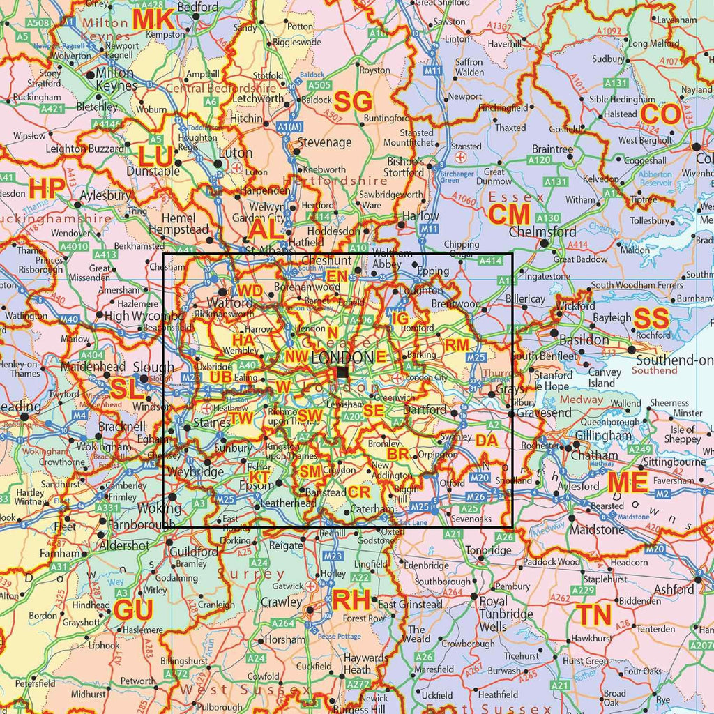 UK Postcode Map with County Shading – Map Logic