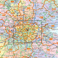 London detail of the Postcode Areas and County map