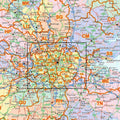 London detail of the Postcode Areas and County map