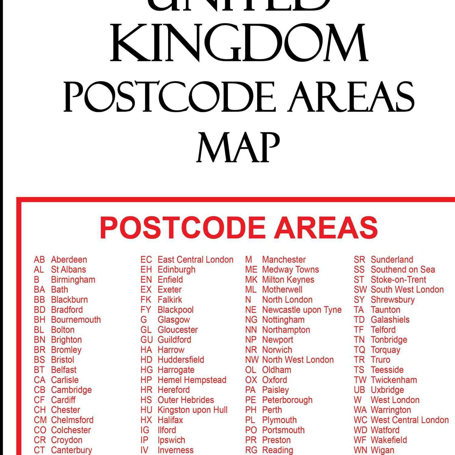 4k Uk Postcode Map UK Postcode Area Map – Map Logic