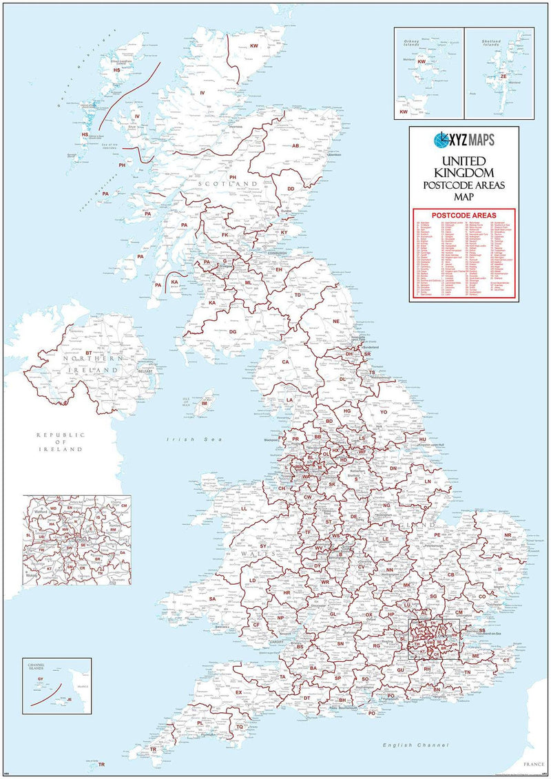 Map of UK Postcode Areas