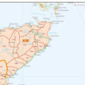 Top Edge of the UK Postcode District Map With County Shading