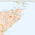 Top Edge of the UK Postcode District Map With County Shading