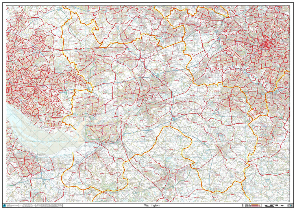 WA Postcode Map for the Warrington Postcode Area GIF or PDF Download ...