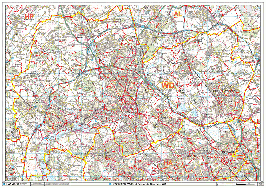 Wd Postcode Area Watford Postcode Map (WD) – Map Logic