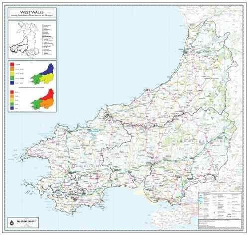 Map of West Wales Counties