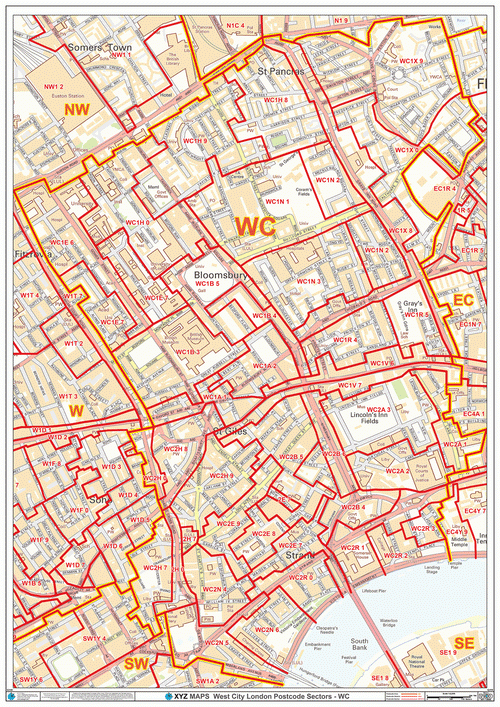 WC Postcode Area Map