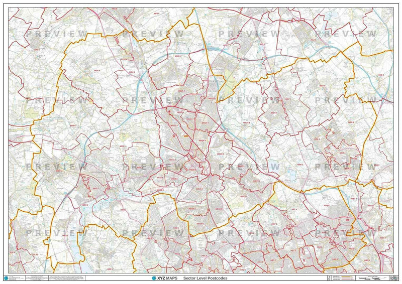 WF Postcode Map for the Wakefield Postcode Area GIF or PDF Download ...