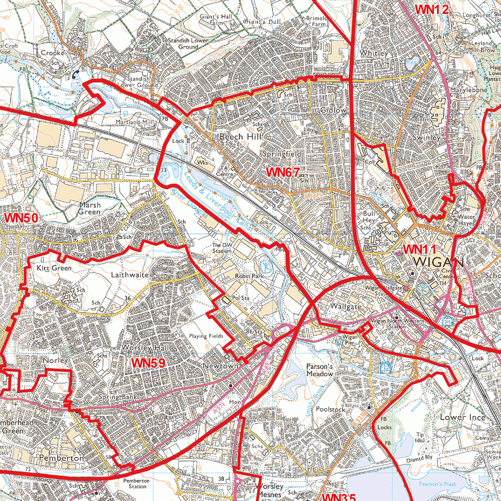 Wigan Postcode Map (WN) – Map Logic