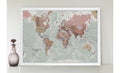 Executive Map of the World in White Frame