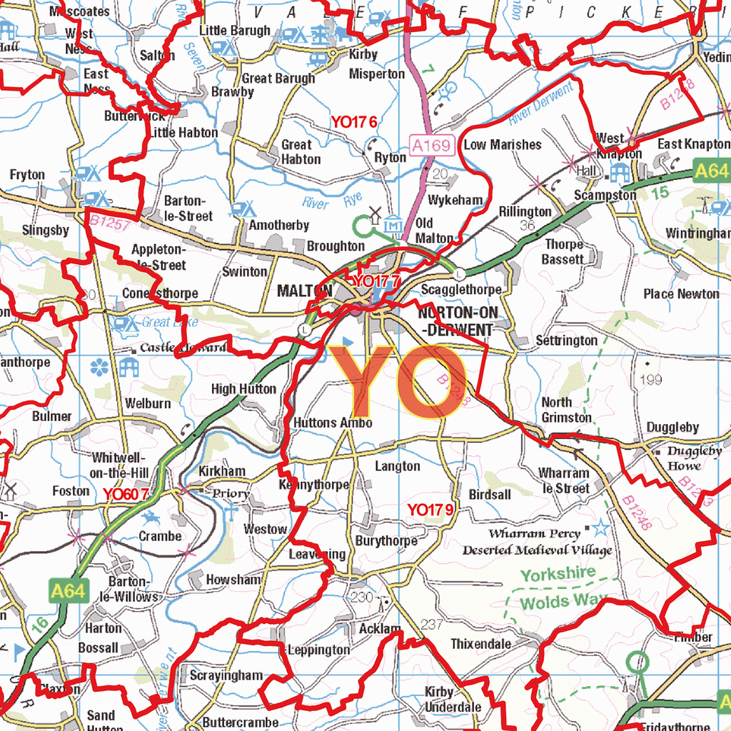The York Postcode Map for the entire YO Postcode Area – Map Logic